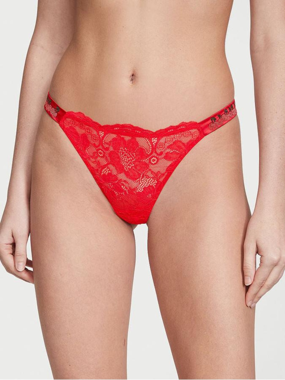 Victoria’s Secret VERY SEXY Cherry Red Shine Strap Thong Panty